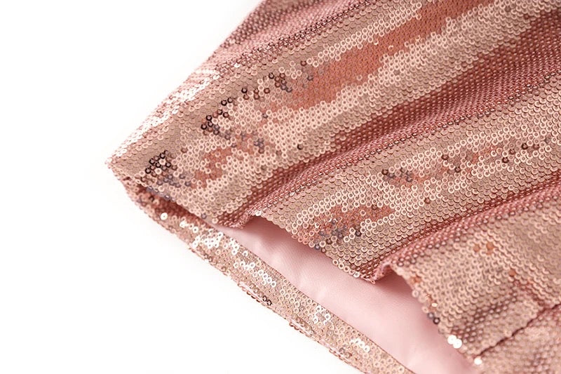 Set da due pezzi con paillettes Larissa color champagne