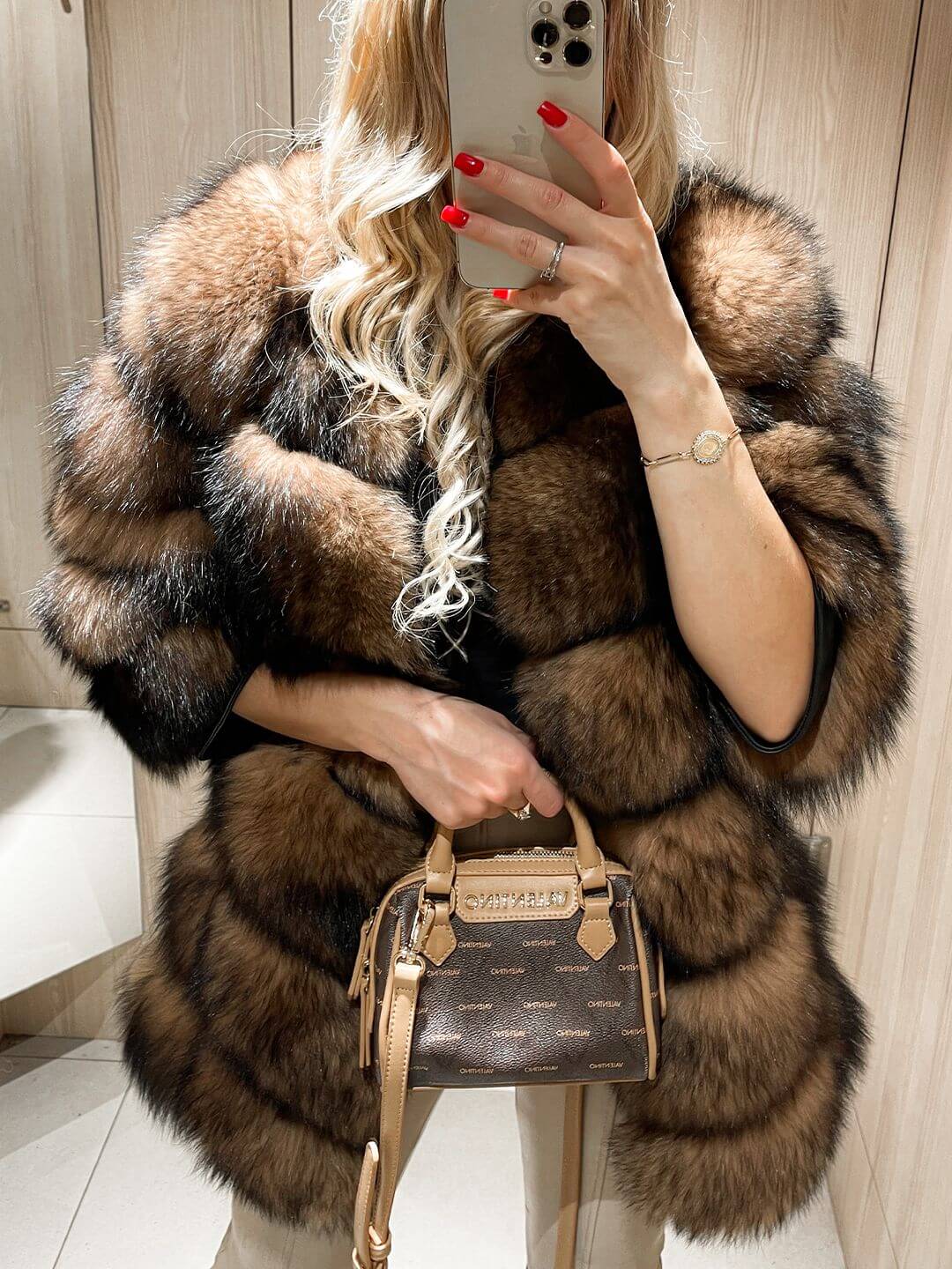 Luminous Fox Fur Genuine Leather Jacket