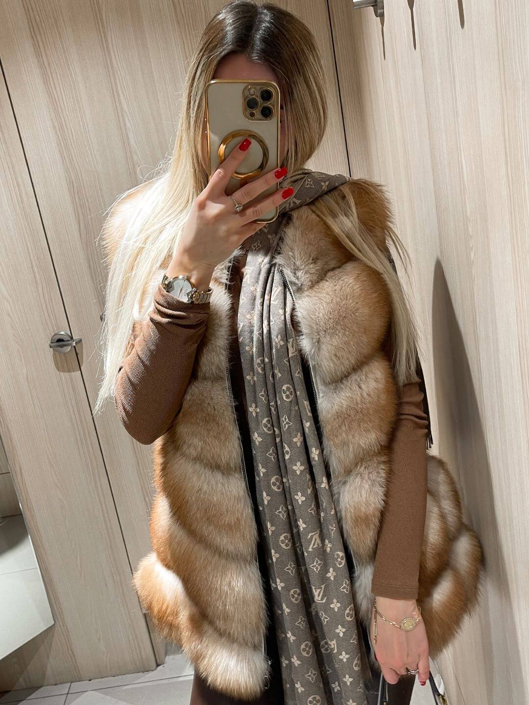 Fairytale Fox Fur Genuine Leather Vest