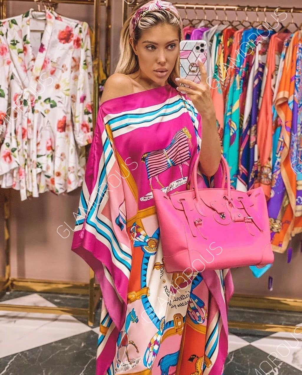 Vestido de Seda en Fucsia