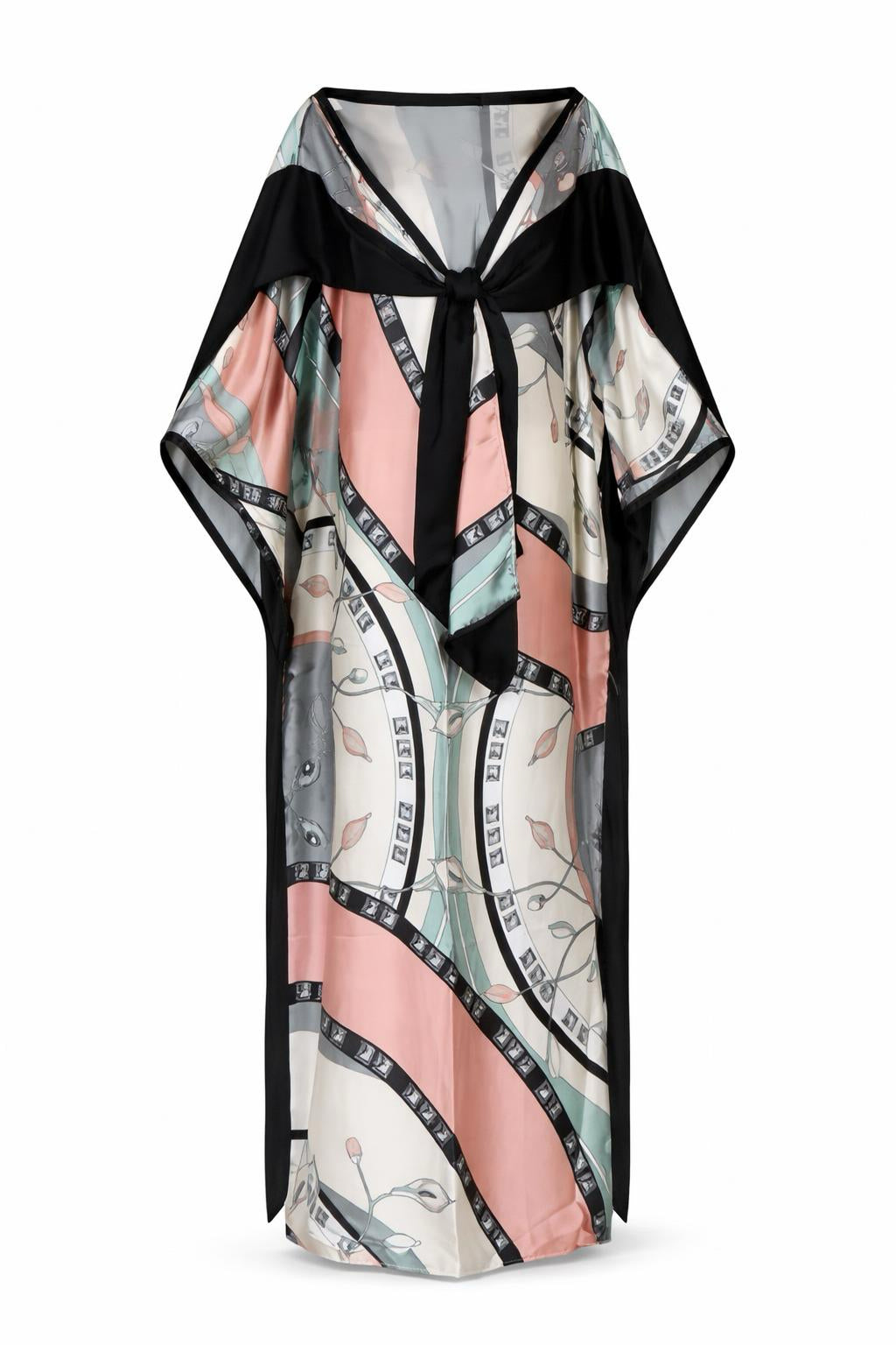 Salma Printed Silk Abaya