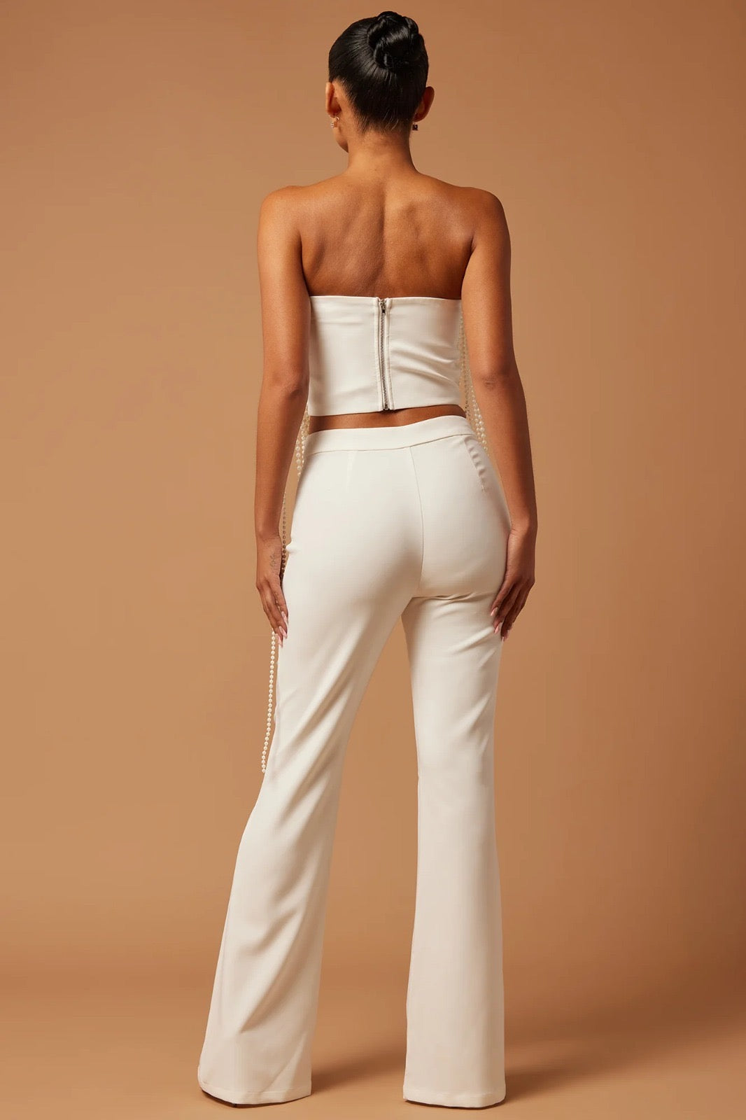 Julia Two-Piece Pearls Strapless Pant Set