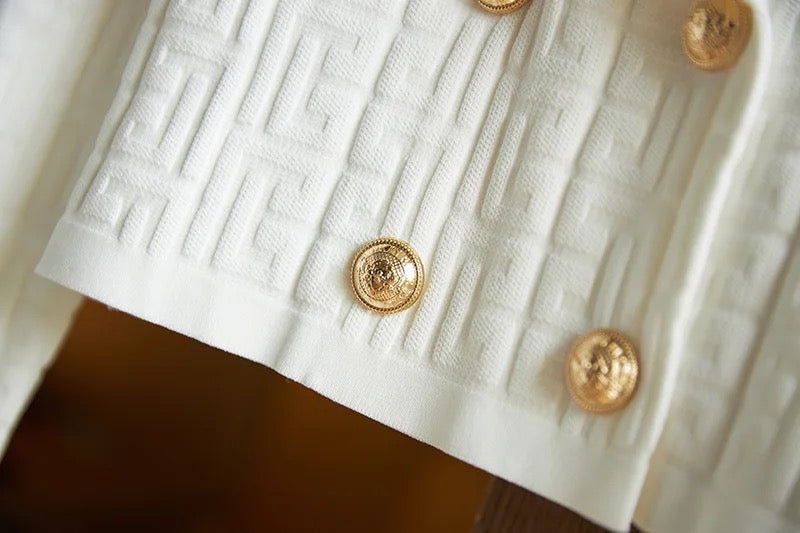 Conjunto Falda Retro Dos Piezas en Blanco