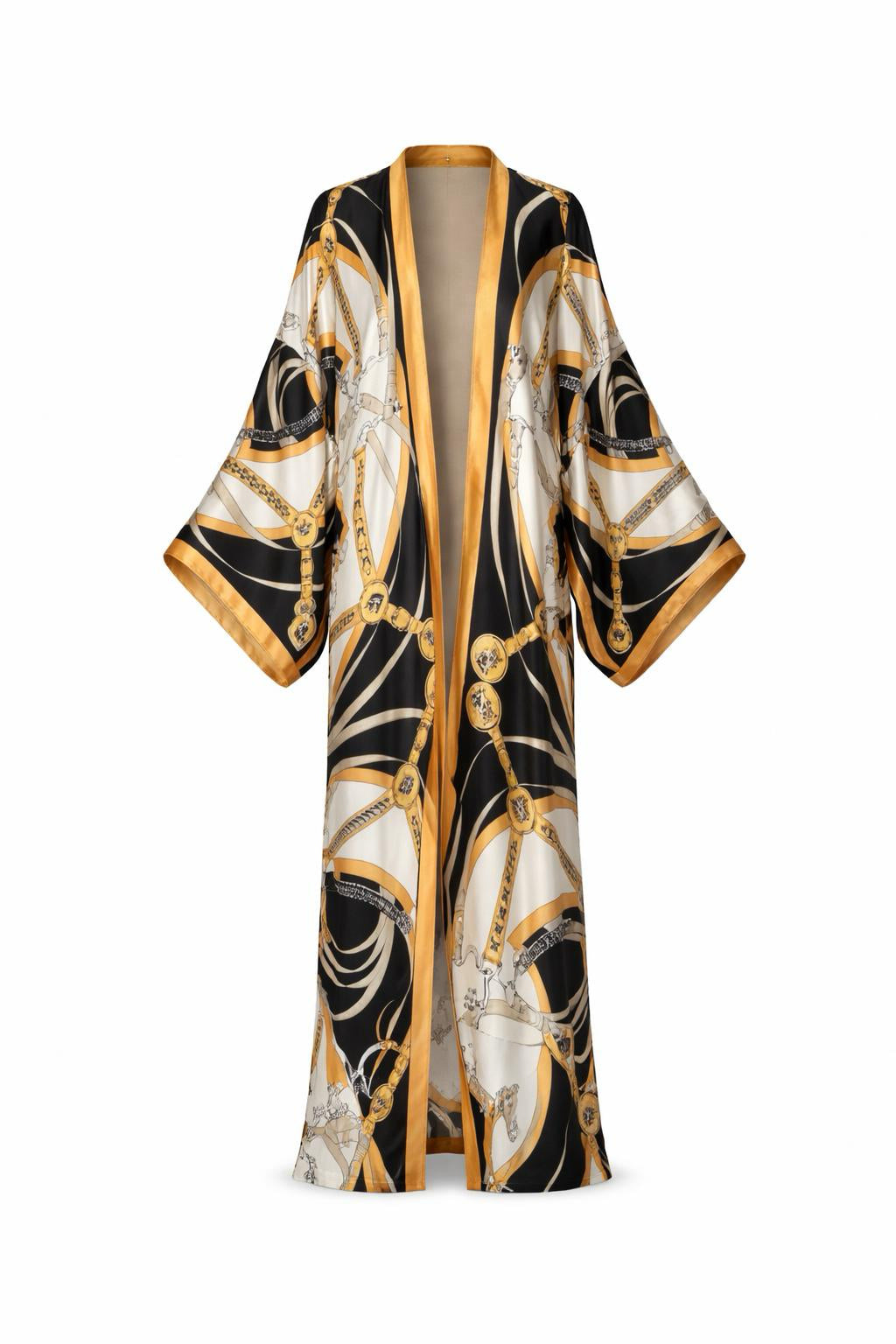 Mira Abstract Print Silk Abaya