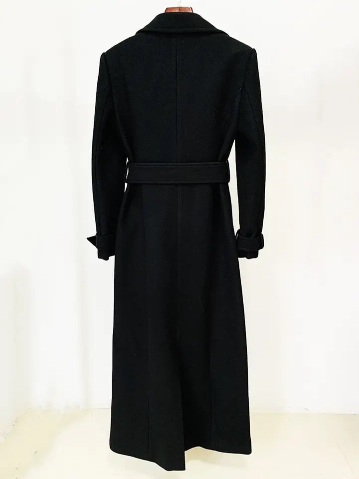 ABRIGO DE LANA EN NEGRO