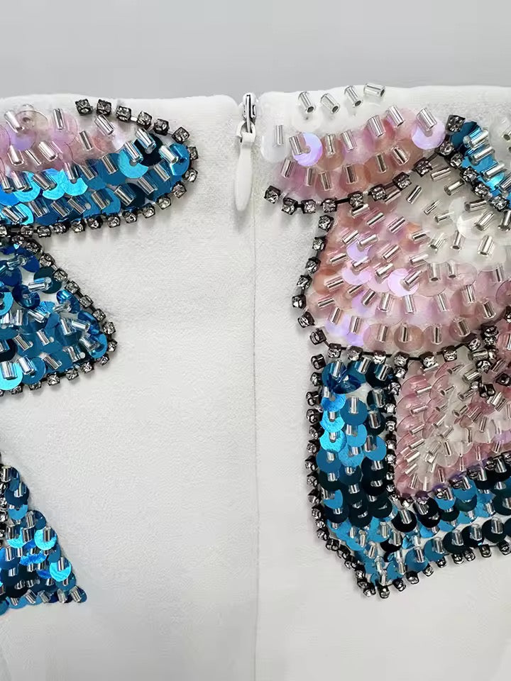 Off-Shoulder Embellished Maxi Dress