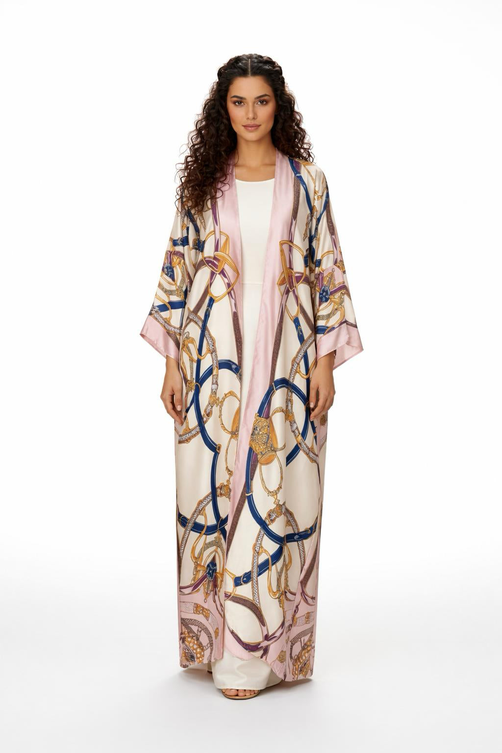 Zeina Printed Silk Abaya
