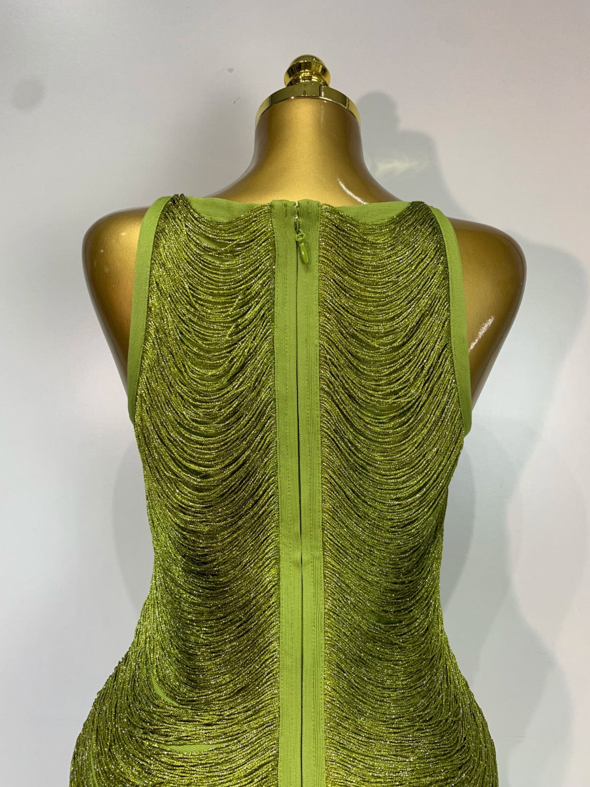 Olive Shimmer Bandage Dress