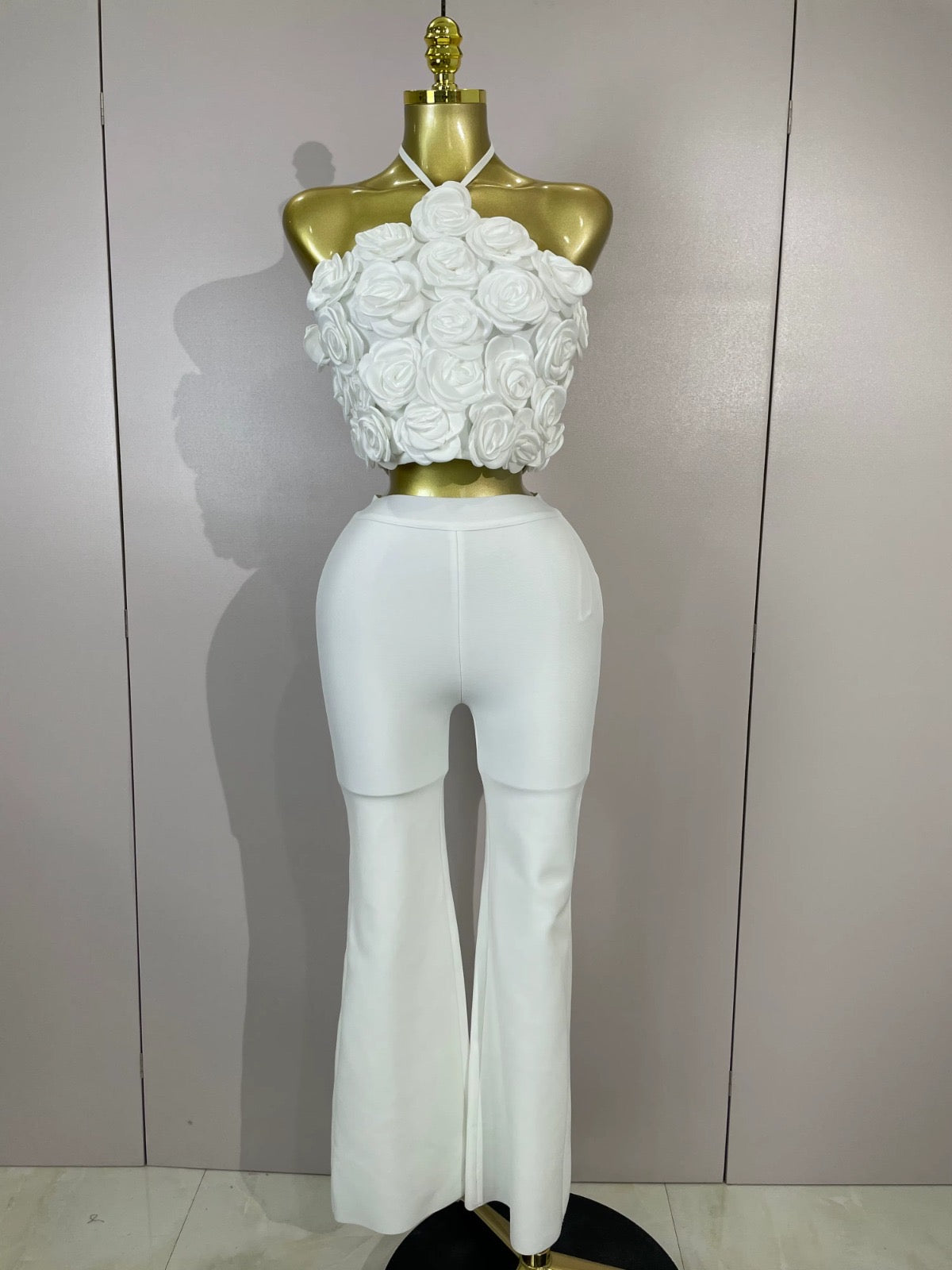 3D Rose Bandage Two-Piece Set