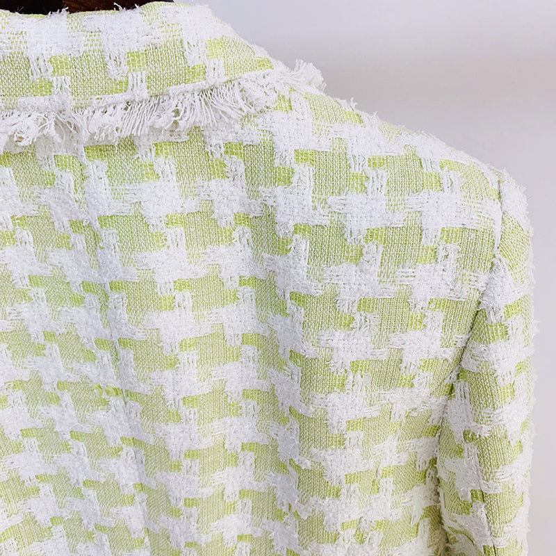 Tweed Blazer in green and white