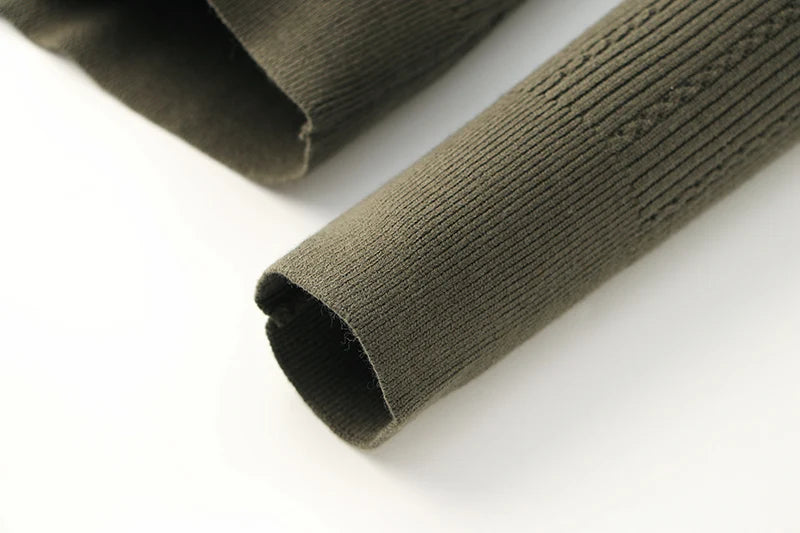 Sia Long Sleeve Wool Top in Army Green