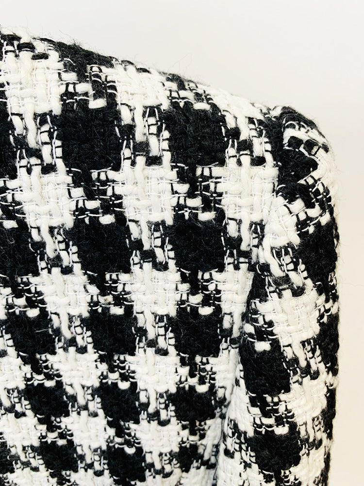 BLAZER DOPPIOPETTO IN TWEED B/N