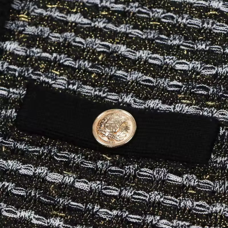 Vintage Tassel Knit Vest & Sleeveless Mini Dress Set