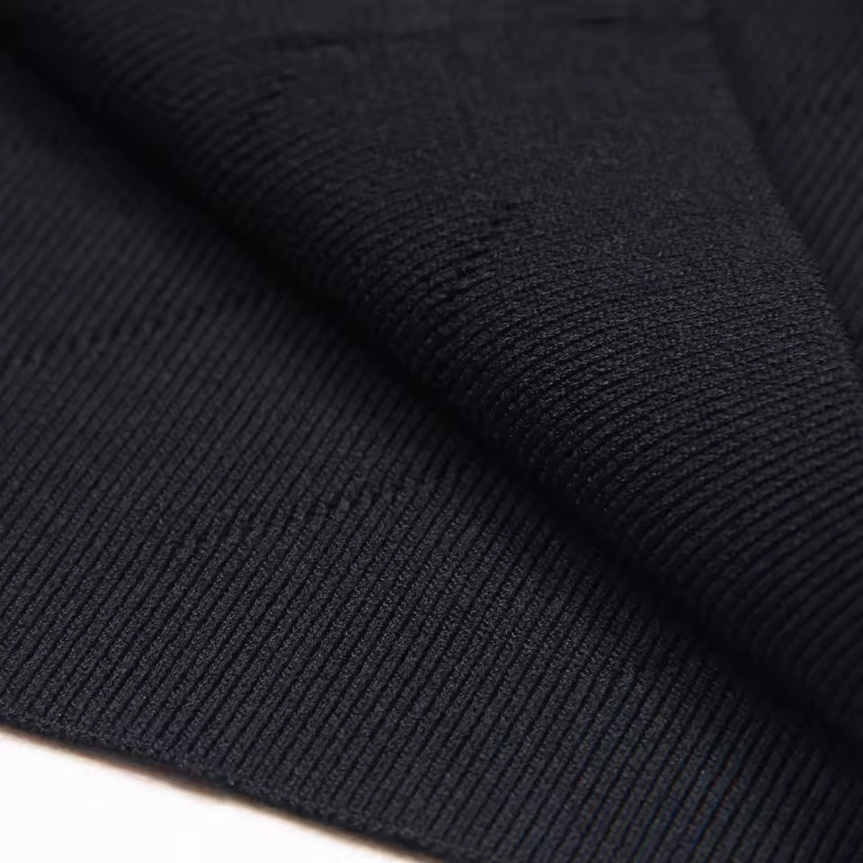 Knitted V-Neck Tassel Slim Long Sleeve Dress