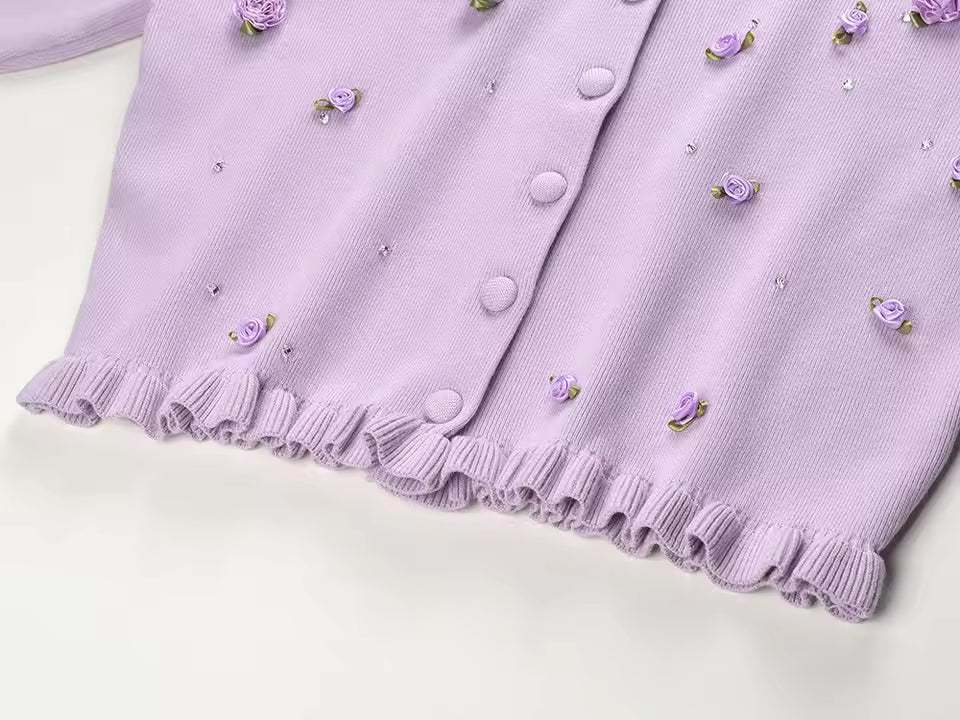 French Knit Floral Twin Set