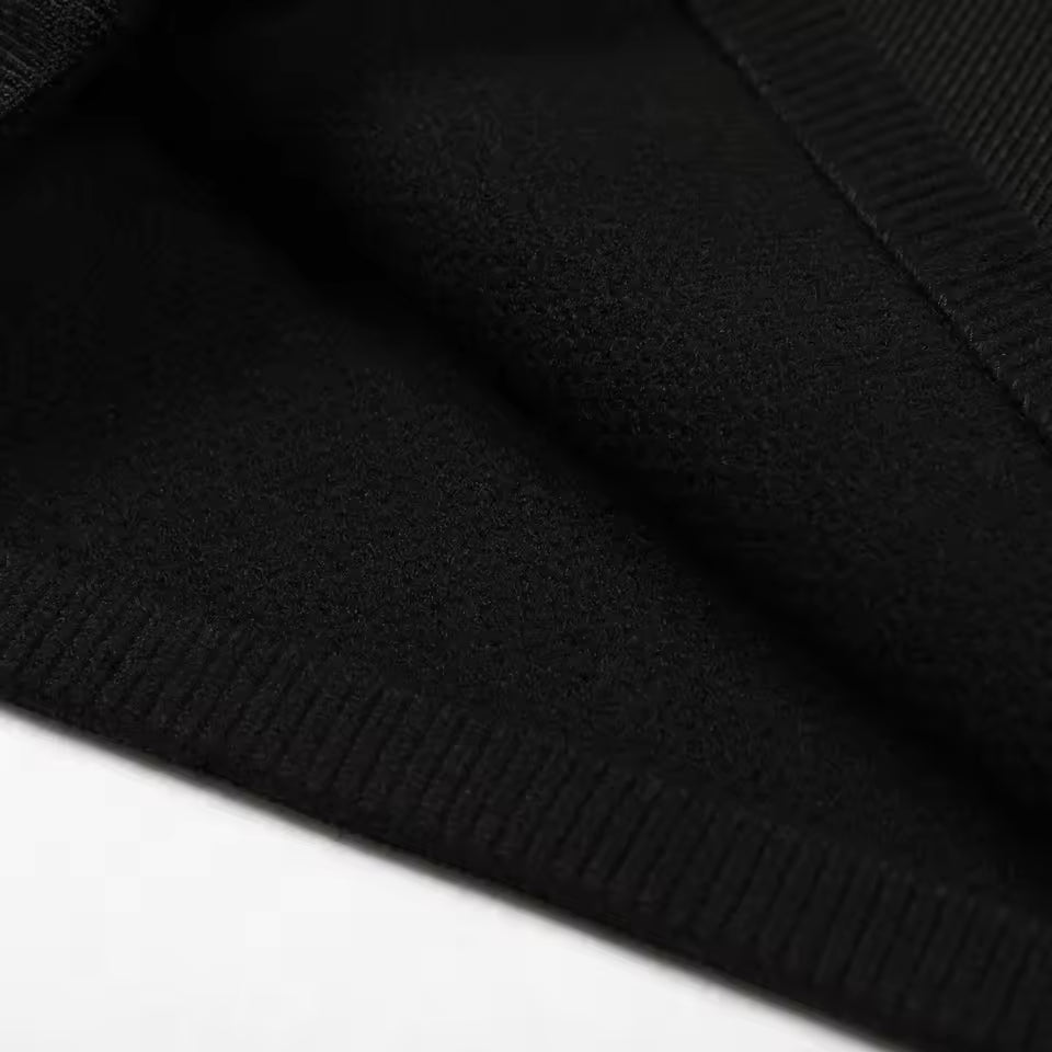 Elastic Knit 3D Floral Beaded Long Sleeve Cardigan & Slim Half Skirt Set