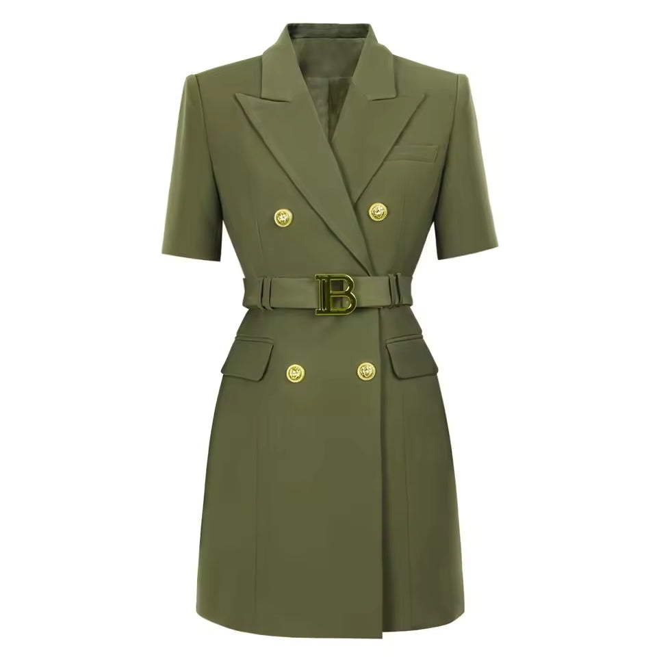 Short Sleeve Slim Fit Blazer Dress