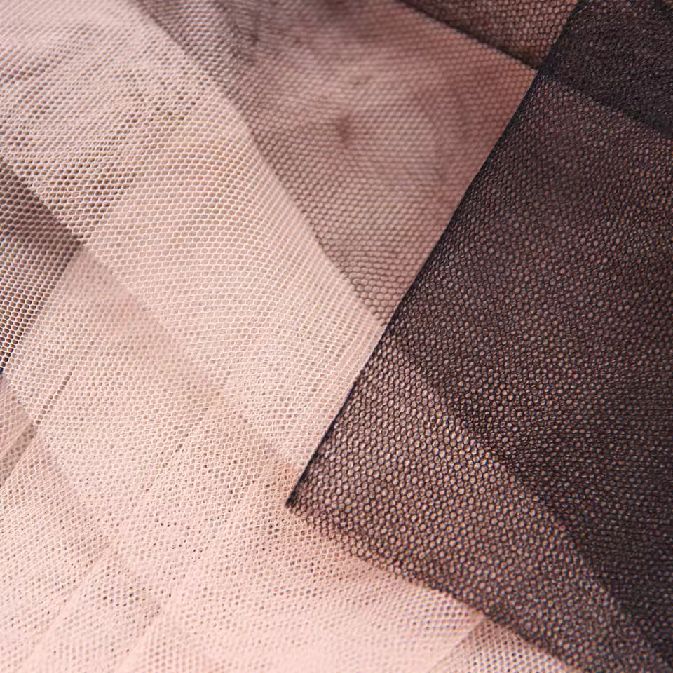 Polo Collar Knitted Mesh Dress Set