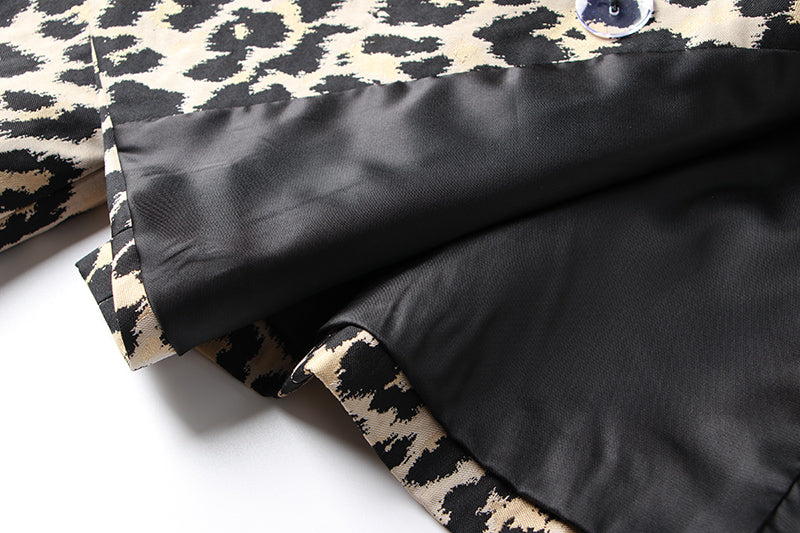Double Breasted Leopard Trendy Blazer