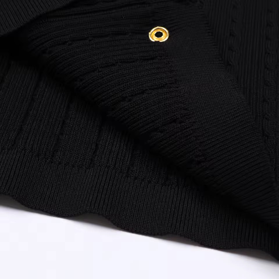 Color Block V-Neck Short Sleeve Slim Fit Knit Dress