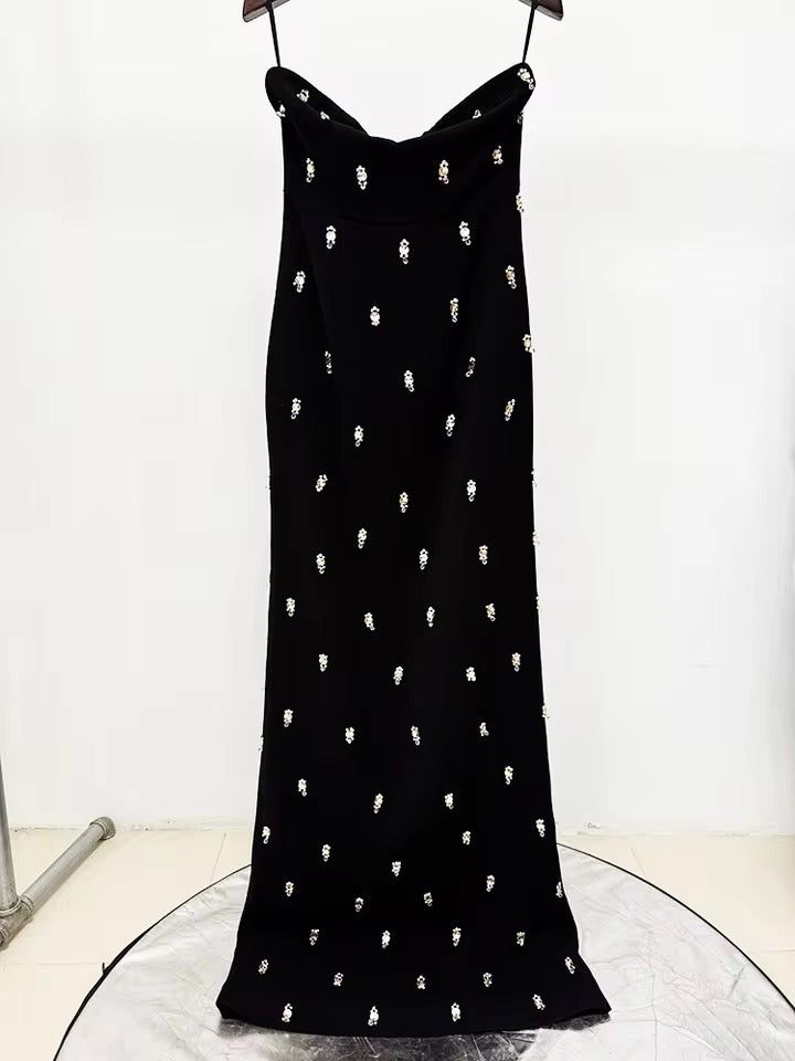 Embellished Maxi Dress with Cropped Jacket