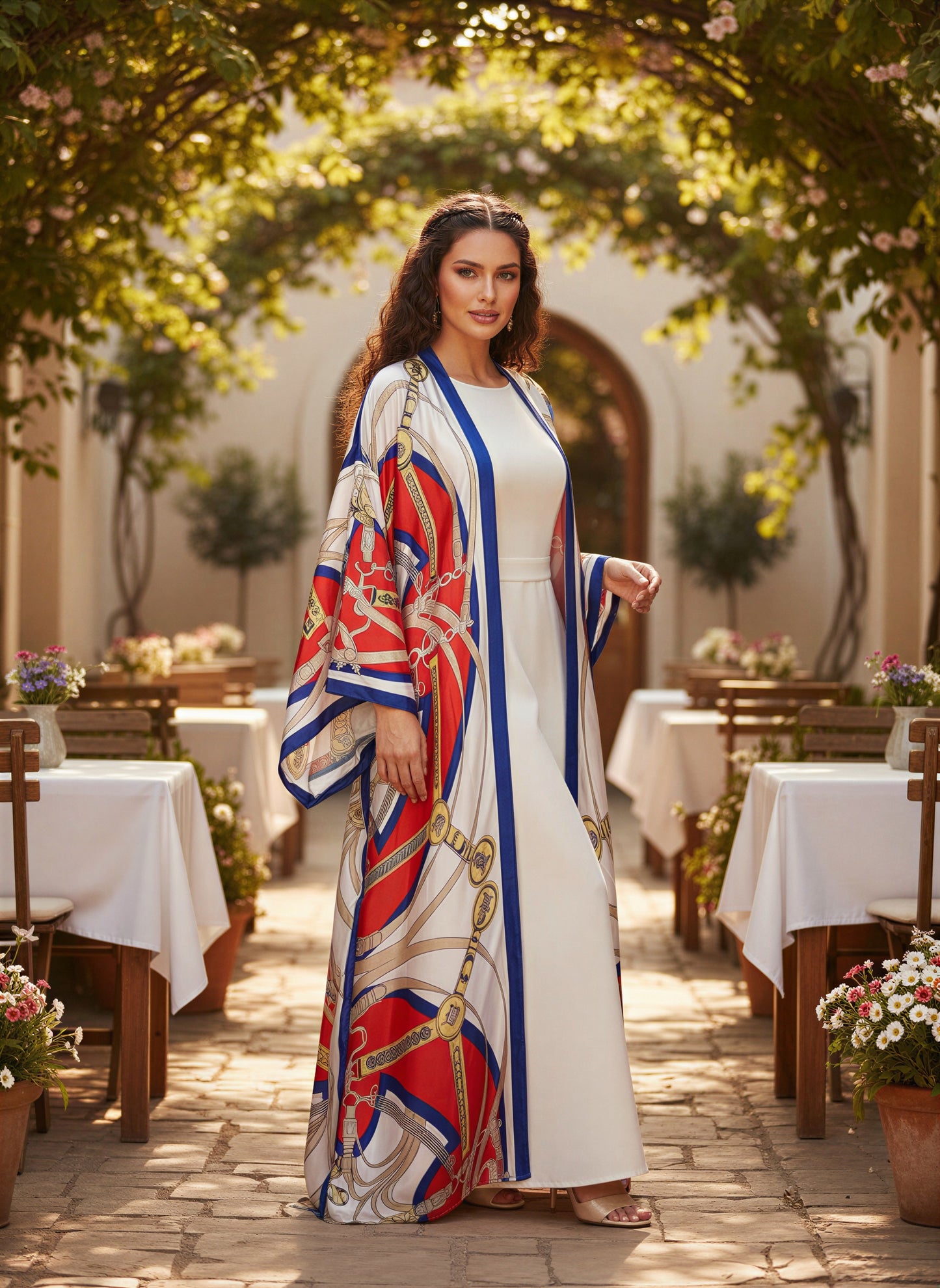 Yasmin Floral Silk Abaya