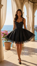 Noir Romance Lace Corset Mini Dress