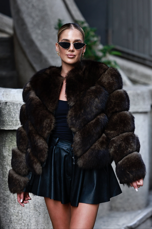 Fox Fur & Genuine Leather Jacket