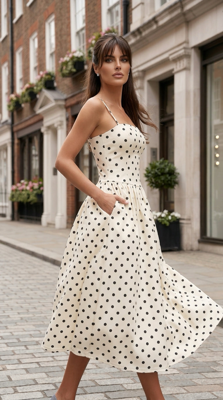 Polka Dot Midi Dress