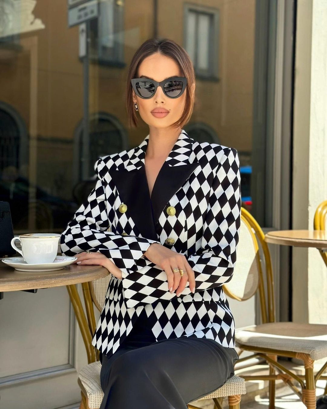 Julia Black & White Blazer