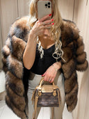 Luminous Fox Fur Genuine Leather Jacket