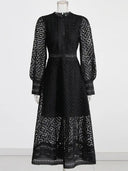Vestido de encaje con patchwork de Kloé 