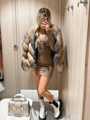 CHAQUETA DE PIEL GENIUNE DE PIEL DE ZORRO SASSY