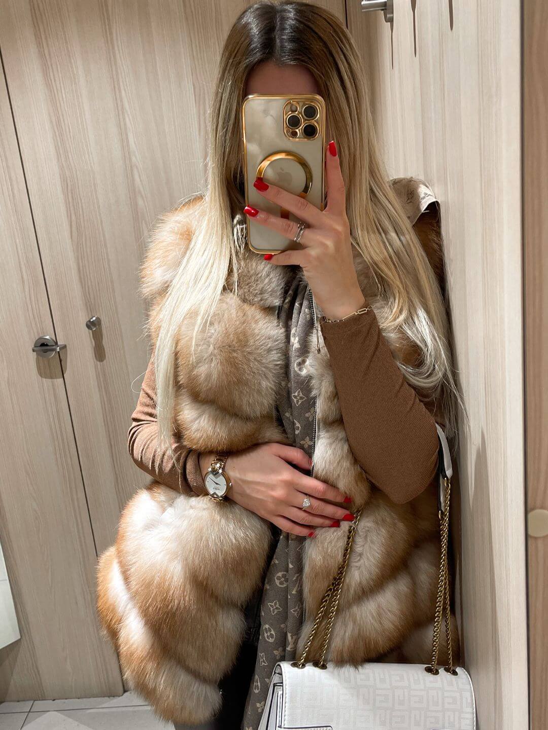 FAIRYTALE FOX FUR GENUINE LEATHER VEST