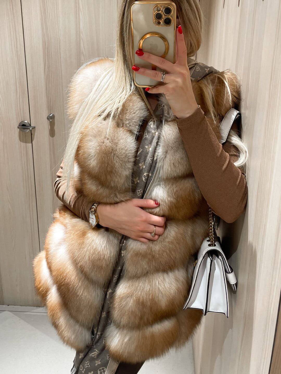 FAIRYTALE FOX FUR GENUINE LEATHER VEST