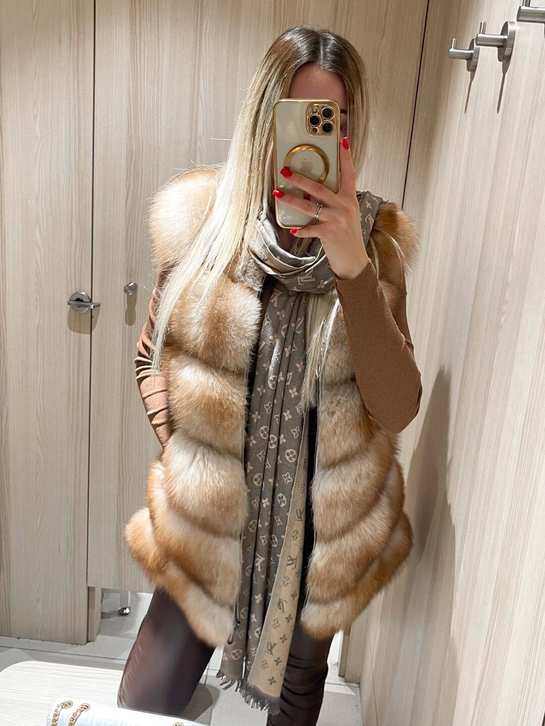 FAIRYTALE FOX FUR GENUINE LEATHER VEST