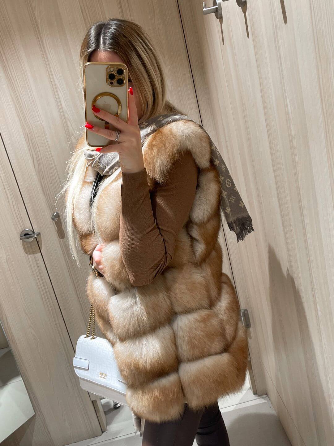 FAIRYTALE FOX FUR GENUINE LEATHER VEST