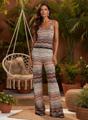 Chevron Knit Two Piece Set – Beige Multi
