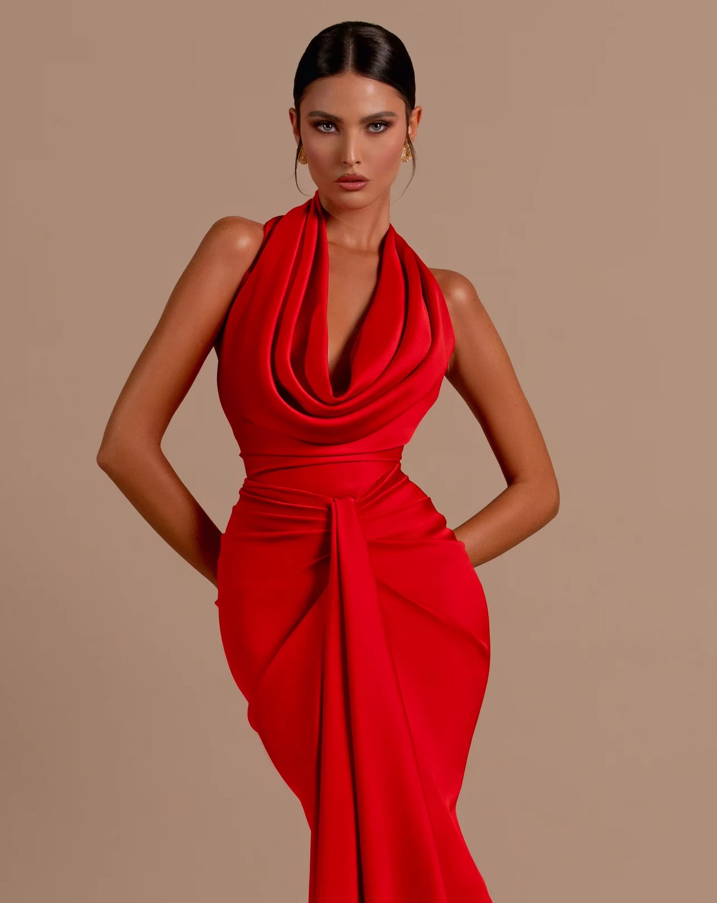 Clara Red Evening Dress