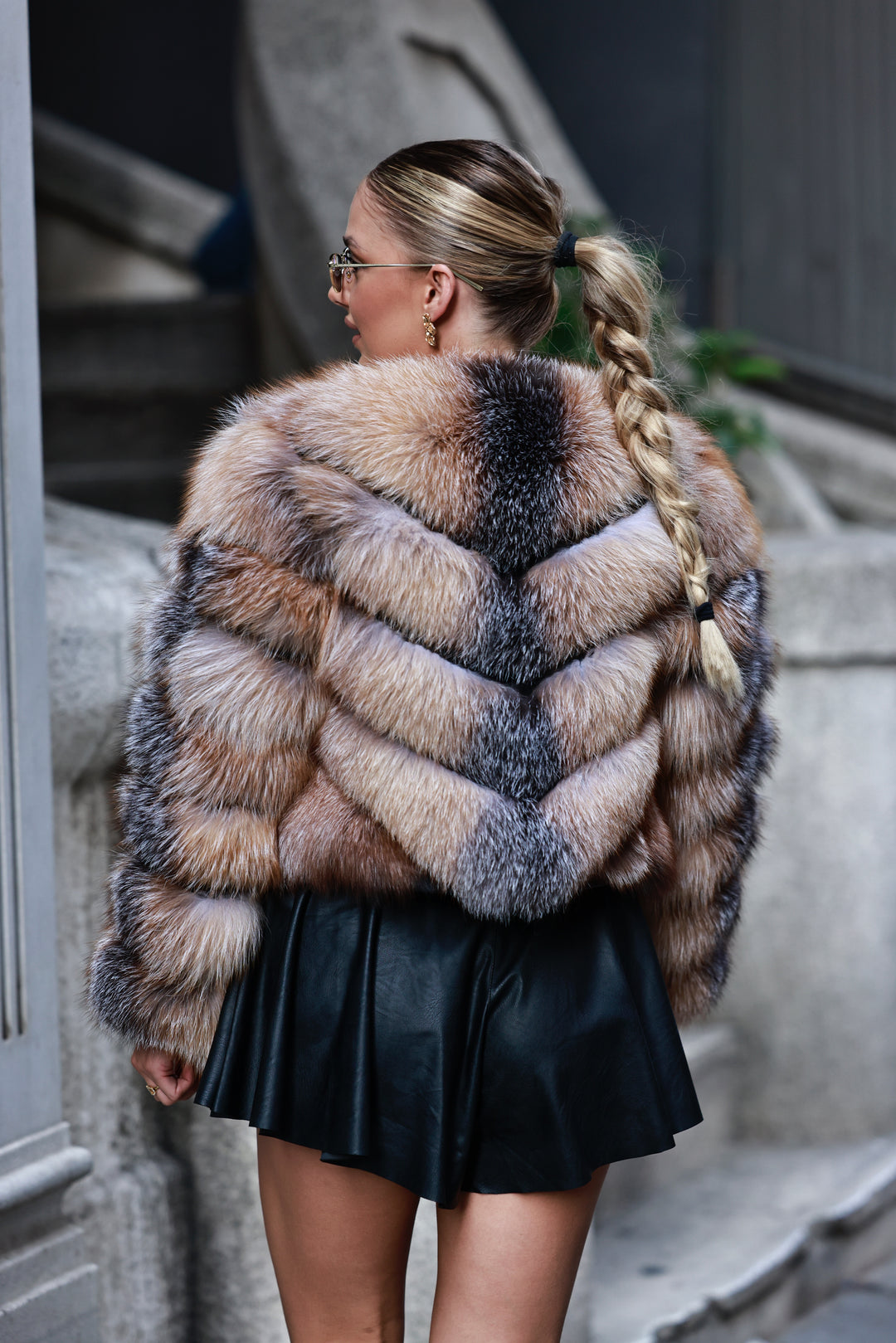 Luxury Multitone Fox Fur Jacket