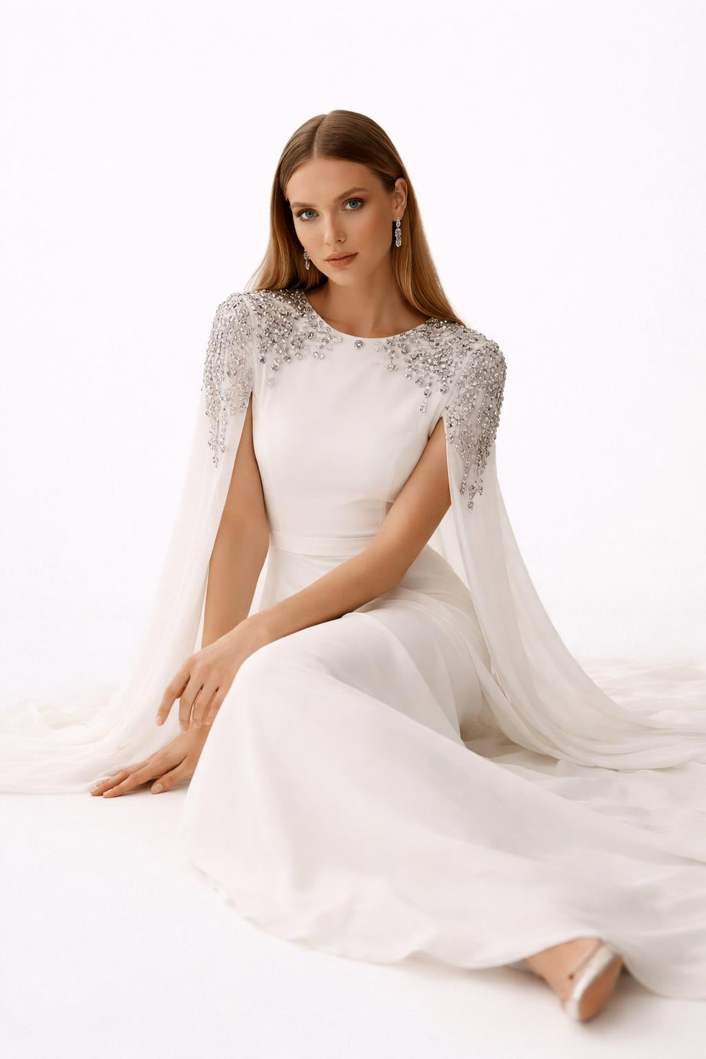 Beaded Split Evening Dress