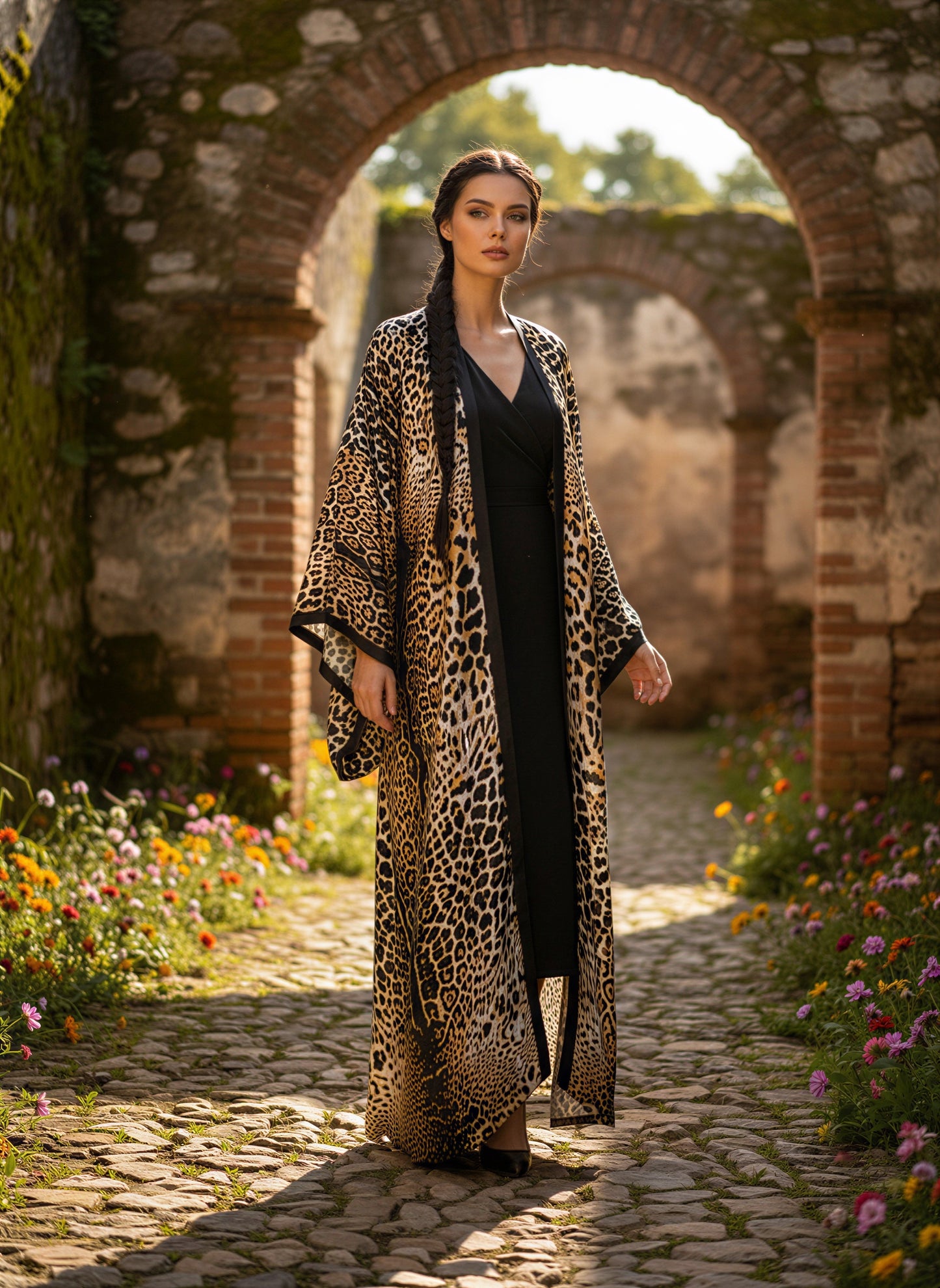 Asia Printed Silk Abaya