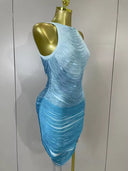 Azure Whisper Bandage Mini Dress