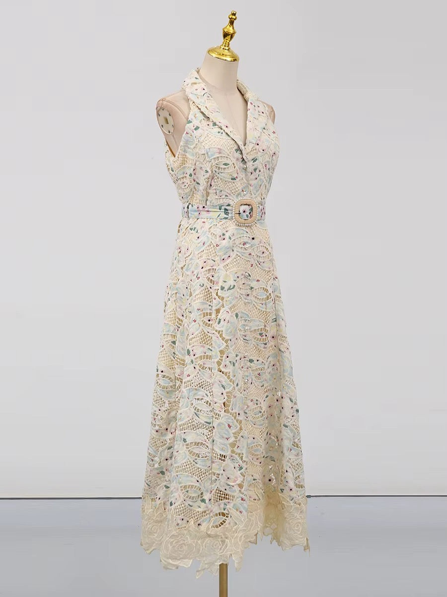 Floral Garden Lace Maxi Dress