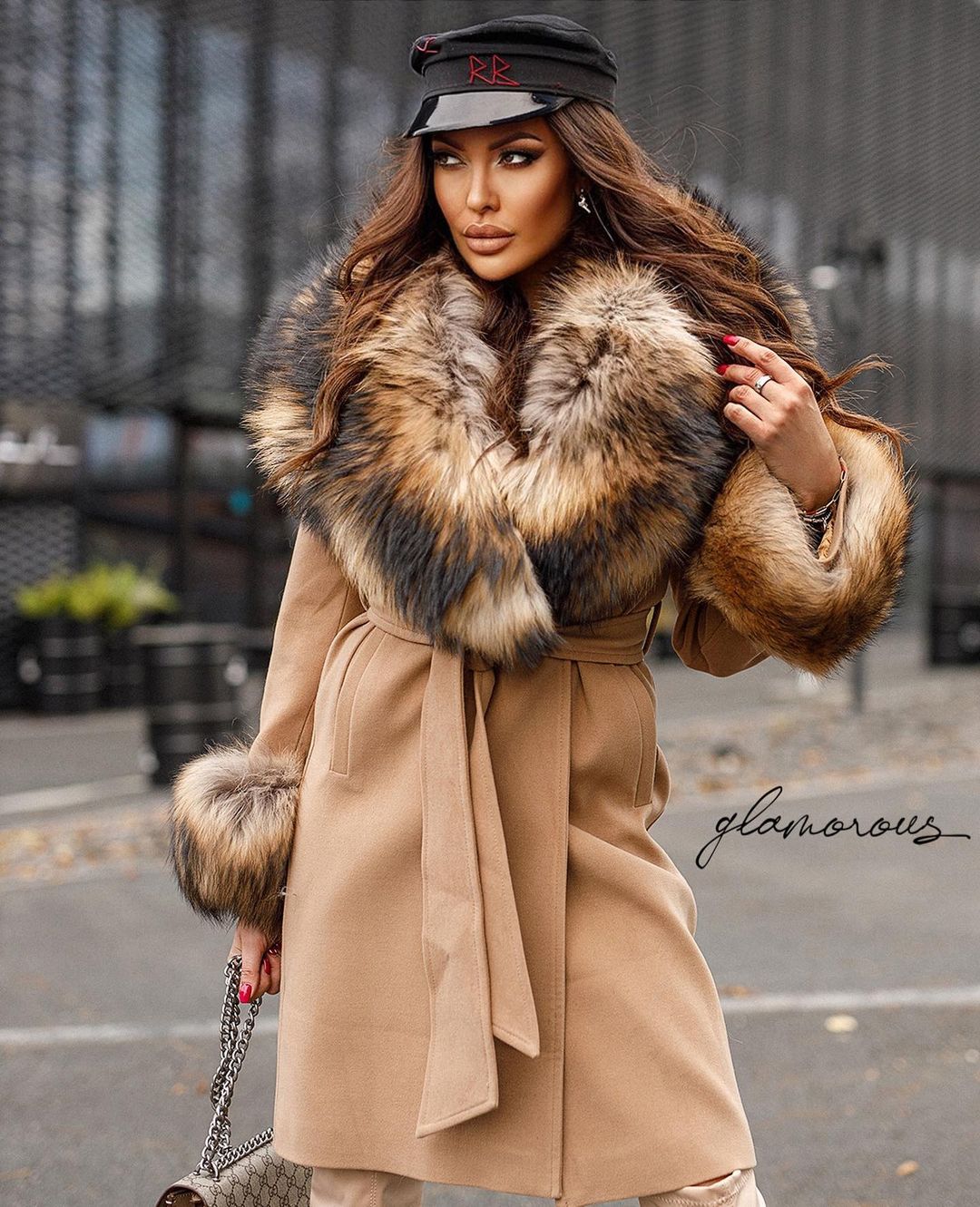 RACOON FUR CASHMERE COAT