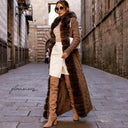 CÁRDIGAN DE PUNTO/CASHMERE DE PIEL DE ZORRO EN MARRÓN