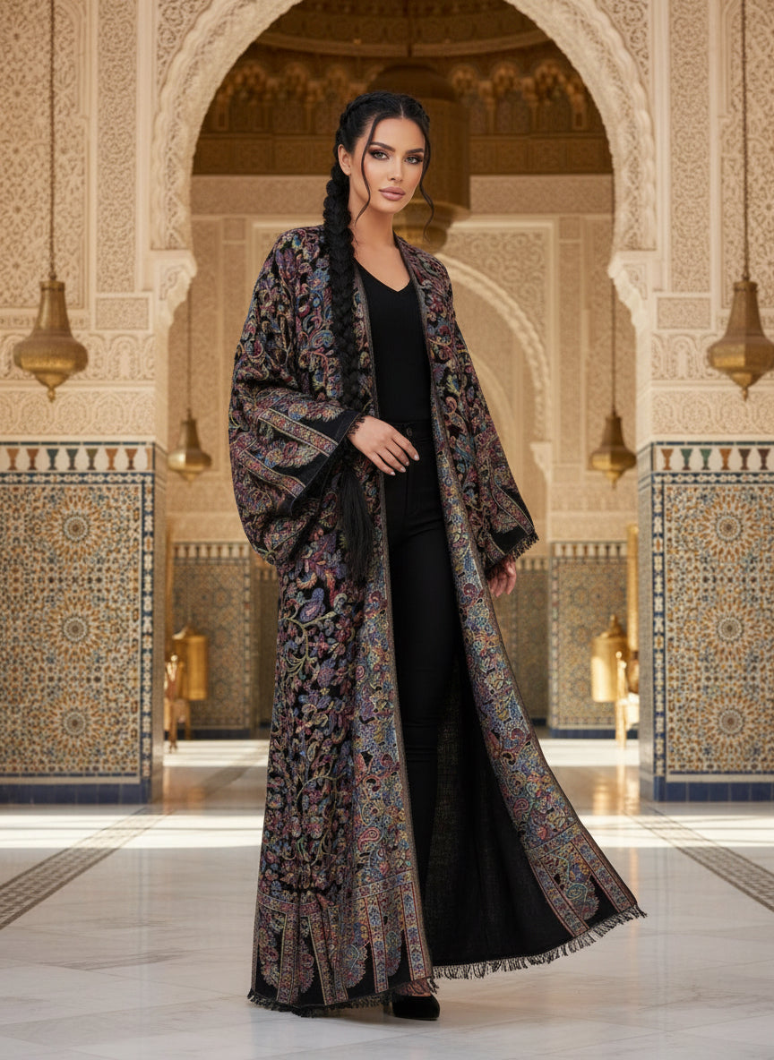 Paisley Print Wool Abaya – Winter Heritage Collection