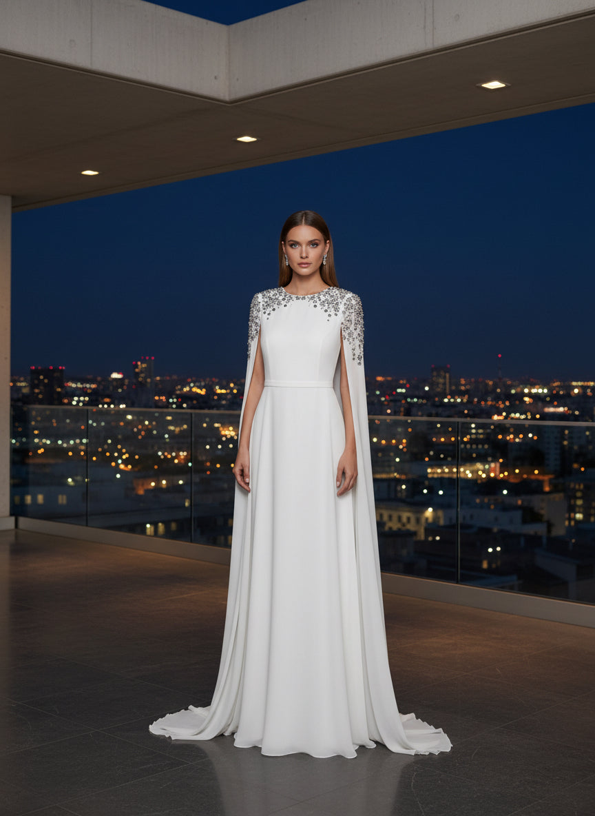 Beaded Split Evening Dress