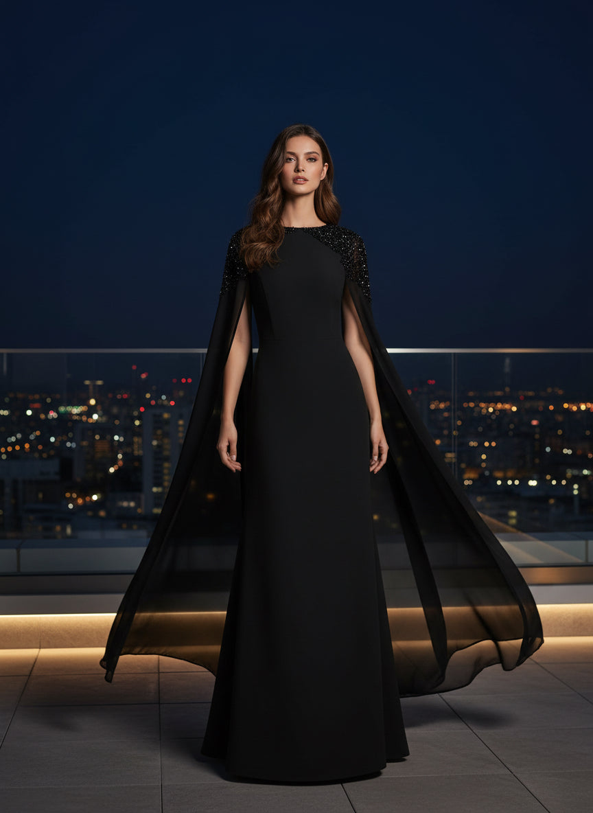 Beaded Split Evening Dress