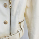 CHAQUETA CRUZADA DE PIEL SINTÉTICA 